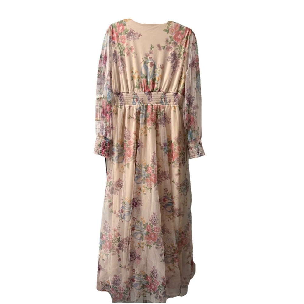 NWT Baltic Born Women's XL Romantic Floral Layla Tulle Maxi Dress Long Sleeve - Picture 10 of 16